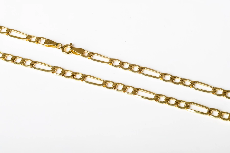 Zlatá retiazka Figaro zo žltého zlata na krk Tinma RE017