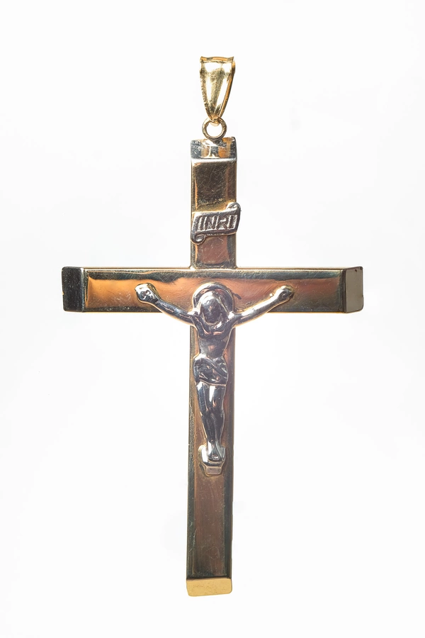 Zlatý prívesok kríž s umučením PR003