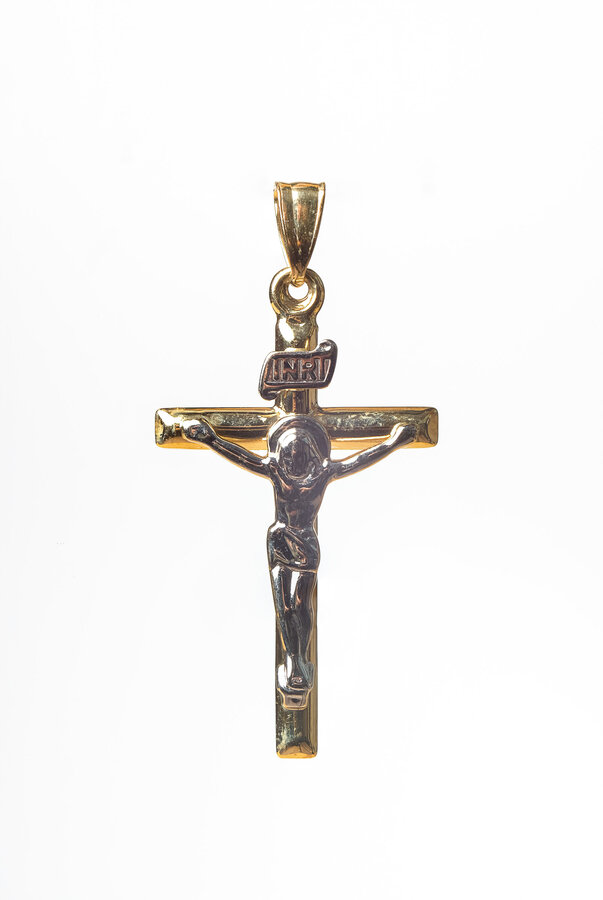Prívesok zlatý kríž TinMa  PR005