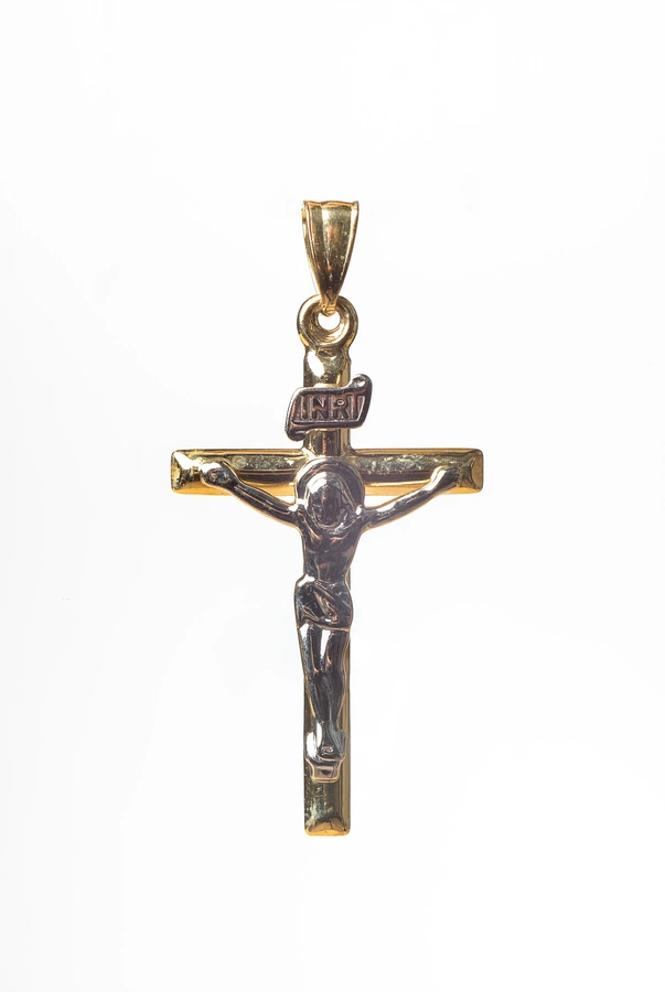 Prívesok zlatý kríž TinMa  PR005