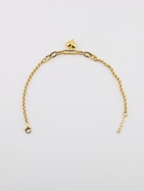 Jemný dámsky náramok zo žltého zlata so srdiečkovým príveskom