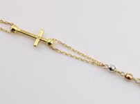 Zlatý náramok trojfarebný ruženec