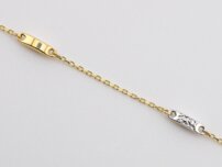 Zlatý členkový náramok celebritka s bieleho a žltého AU