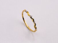 Dámsky zlatý prsteň Wave 14K – žlté zlato so zirkónmi