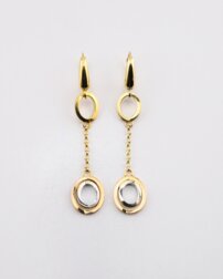 Zlaté trojfarebné  náušnice