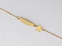 Detský zlatý náramok  s hviezdičkou a gravírovacou platničkou