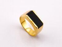 Zlatý pánsky prsteň s ónyxom