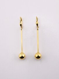 Náušnice s visiacou guľôčkou 9mm v žitom zlate