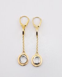 Zlaté trojfarebné  náušnice