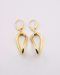 Celozlaté visiace oválne náušnice s gravírom