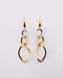 Netradičné dvojfarebné visiace náušnice