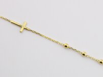 Náramok ruženec s hladkými guľôčkami, 14K