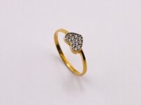 Dámsky zlatý prsteň so srdiečkom a zirkónmi