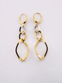 Netradičné dvojfarebné visiace náušnice