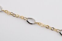 Zlatý náramok z bieleho a žltého zlata s oválnymi očkami