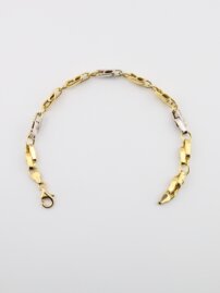 Pánsky náramok z kombinácie bieleho a žltého zlata