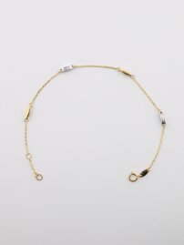 Zlatý členkový náramok celebritka s bieleho a žltého AU