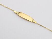 Detský náramok z 14-karátového žltého zlata s hladkou platničkou