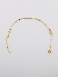 Zlatý náramok trojfarebný ruženec